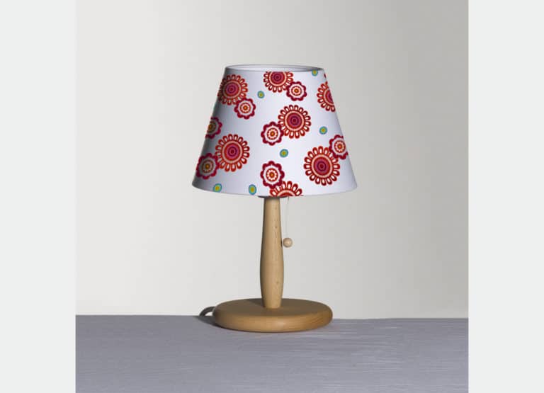 Geschirmte Tisch- Nachtischlampe Flowers